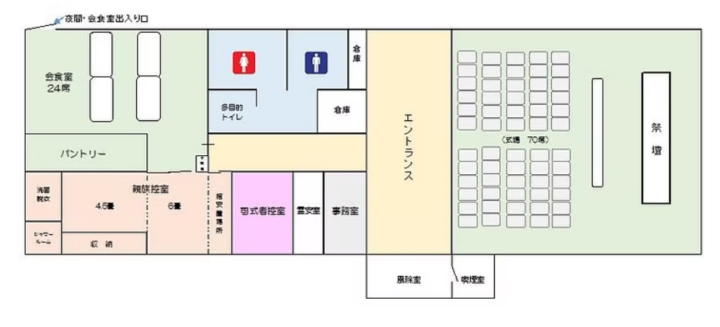 虹のホールみすみ会館図